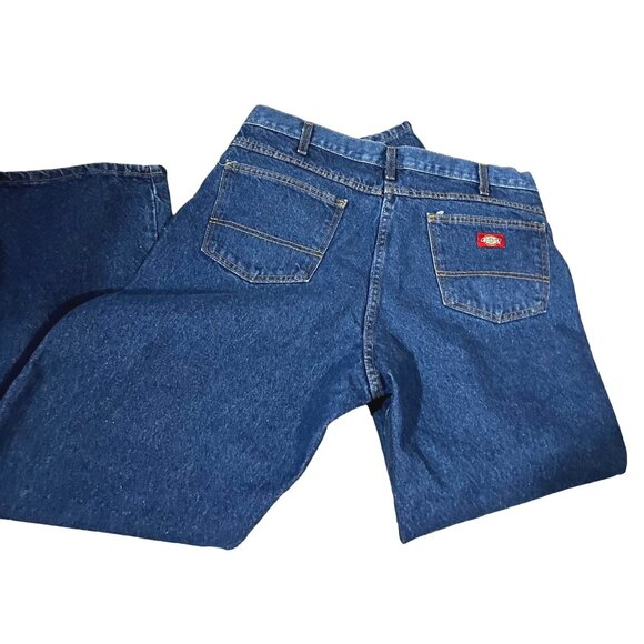 Dickies Mens Blue Jeans Sz 38 x 30 Boot Cut Dark Rinse Denim - Picture 9 of 9